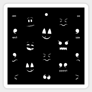 Nightmare pumpkins faces Halloween design Sticker